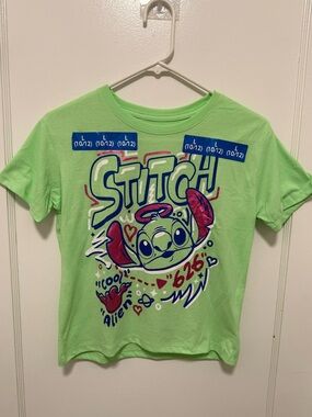 NWOT Disney Stitch Graphic T-Shirt Green 10/12
